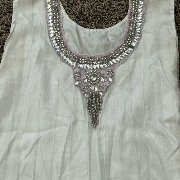Beautiful 3 piece Anarkali/frock suit with net jacket and net dupatta/stole. - Picture 2 of 5